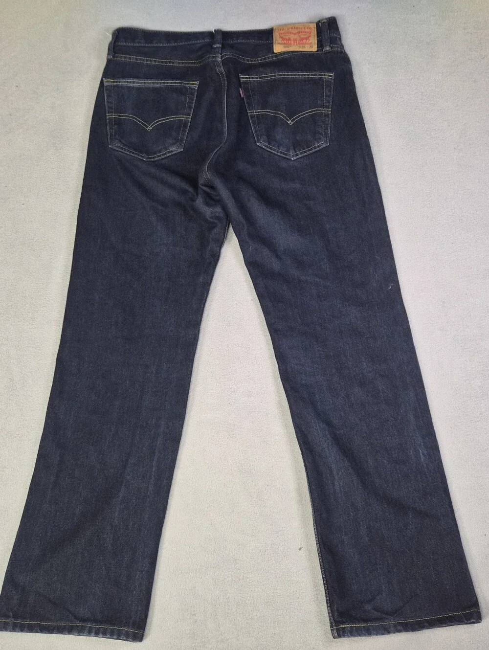 Levi's 505 baggy navy blue straight leg jeans Size mens 42x32 #denim